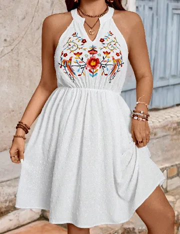 Rochie scurta SHEIN CURVE, alb