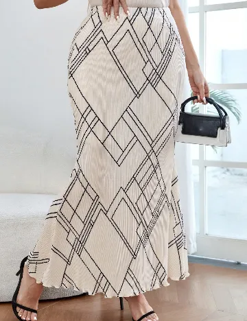 Fusta SHEIN CURVE, ecru