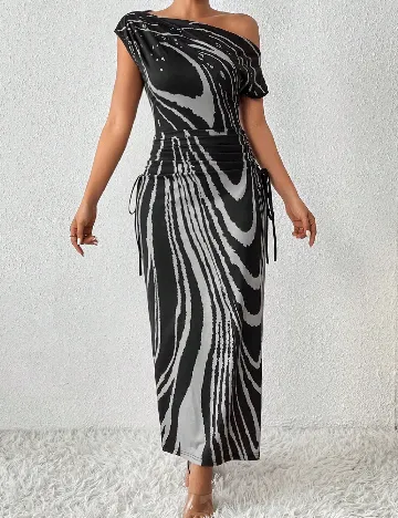 Rochie lunga SHEIN, gri/negru