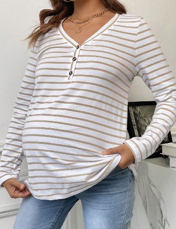 Bluza SHEIN Maternity, alb/crem