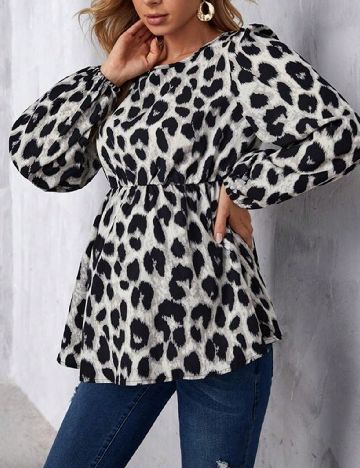 Bluza SHEIN Maternity, negru/gri