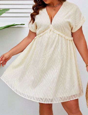 Rochie scurta SHEIN CURVE, ecru