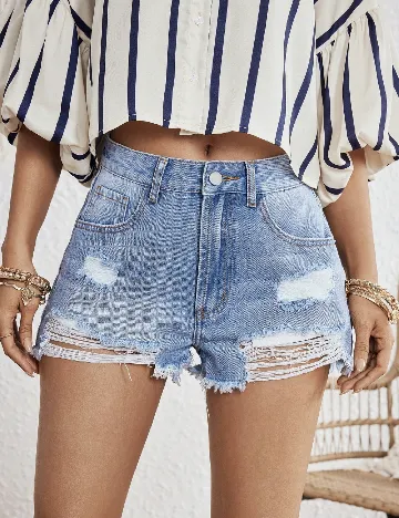 Pantaloni scurti SHEIN, albastru