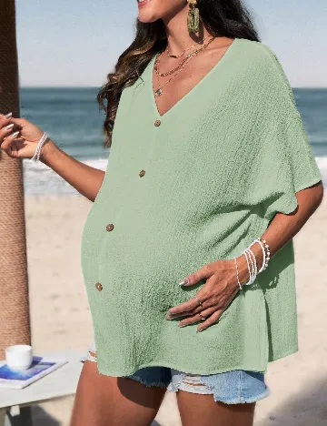 Bluza SHEIN Maternity, verde