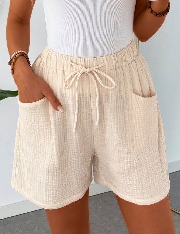 Pantaloni scurti SHEIN, crem