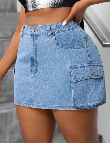 Fusta SHEIN CURVE, albastru