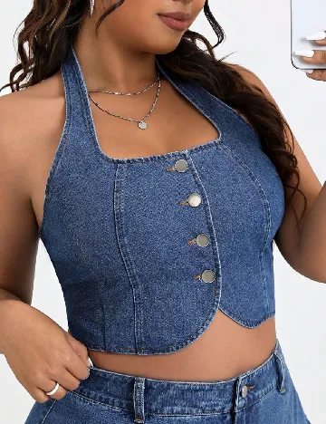 Top SHEIN CURVE, albastru