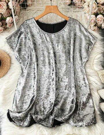 Tricou SHEIN CURVE, argintiu