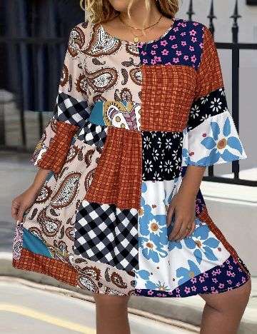 Rochie scurta SHEIN CURVE, mix culori