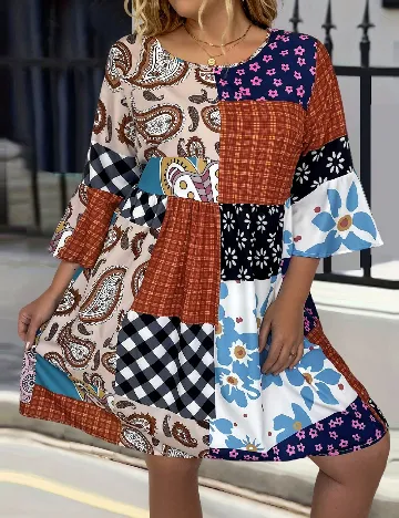 Rochie scurta SHEIN CURVE, mix culori