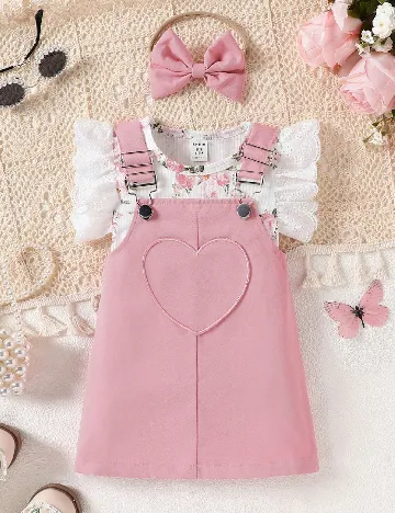 Compleu Shein Kids, roz/alb