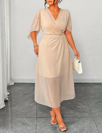 Rochie medie SHEIN CURVE, crem