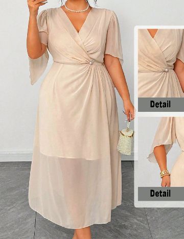 Rochie medie SHEIN CURVE, crem