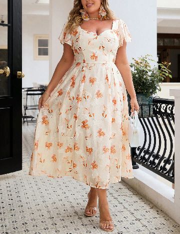 Rochie medie SHEIN CURVE, crem