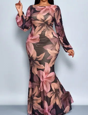 Rochie lunga SHEIN CURVE, floral print