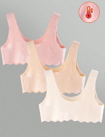 Set bustiere 3 bucati Shein Kids, mix culori