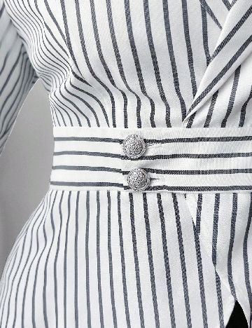 Camasa SHEIN CURVE, alb/gri