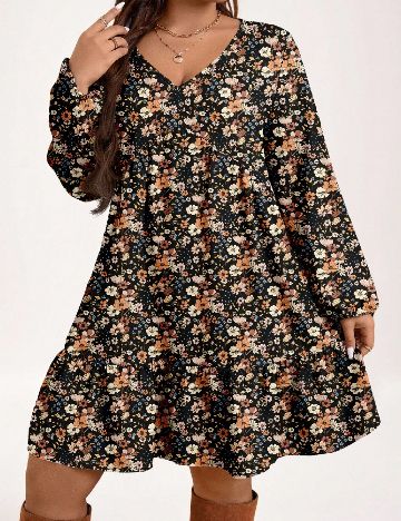 Rochie scurta SHEIN CURVE, floral print