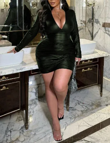 Rochie scurta SHEIN CURVE, verde