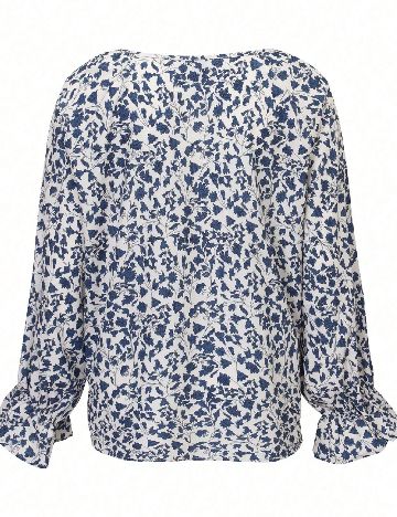 Bluza SHEIN CURVE, albastru/alb