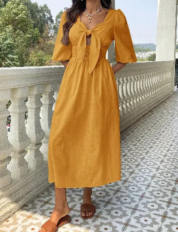 Rochie medie SHEIN, mustar