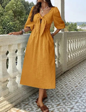 Rochie medie SHEIN, mustar