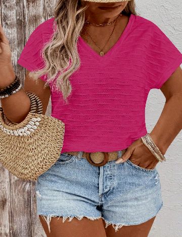 Tricou SHEIN CURVE, roz