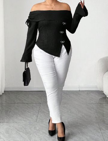 Bluza SHEIN CURVE, negru