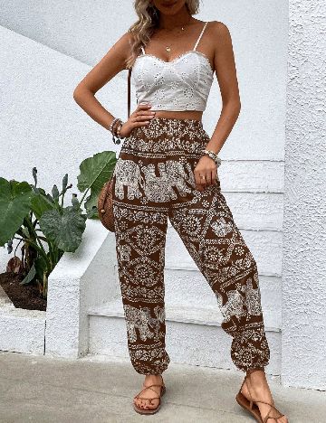 Pantaloni SHEIN, maro