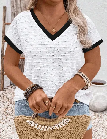 Tricou SHEIN CURVE, alb