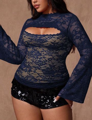 Bluza SHEIN CURVE, albastru