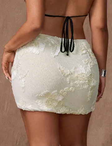 Fusta SHEIN CURVE, ecru