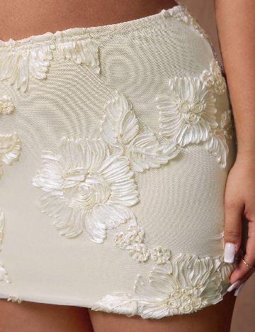 Fusta SHEIN CURVE, ecru