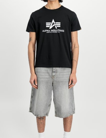 Set Tricouri 2 bucati ALPHA INDUSTRIES, alb/negru