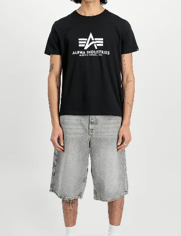 Set Tricouri 2 bucati ALPHA INDUSTRIES, alb/negru