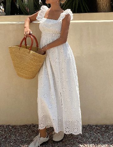 Rochie lunga Dazy, alb