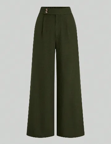 Pantaloni SHEIN CURVE, verde inchis