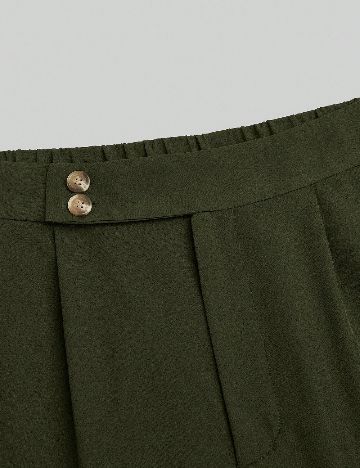 Pantaloni SHEIN CURVE, verde inchis
