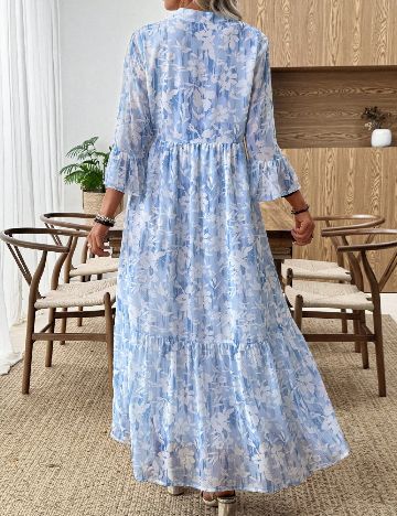 Rochie lunga Emery Rose, alb/bleu