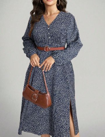 Rochie medie SHEIN CURVE, albastru