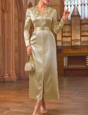 Rochie lunga SHEIN, crem