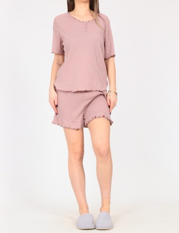 Pijama River Island, roz pudra