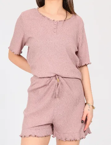 Pijama River Island, roz pudra