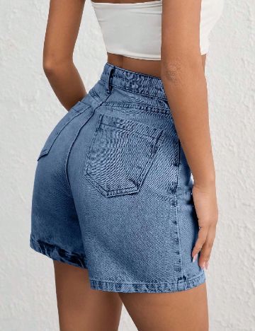 Pantaloni scurti SHEIN, albastru