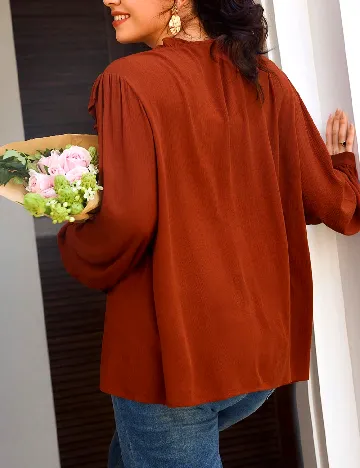 Camasa SHEIN CURVE, caramiziu