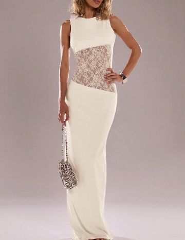 Rochie lunga SHEIN, crem