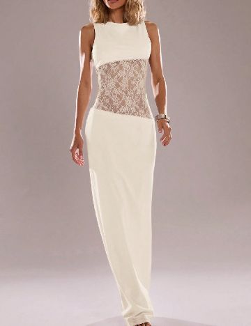 Rochie lunga SHEIN, crem