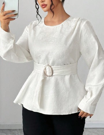 Bluza SHEIN CURVE, ecru