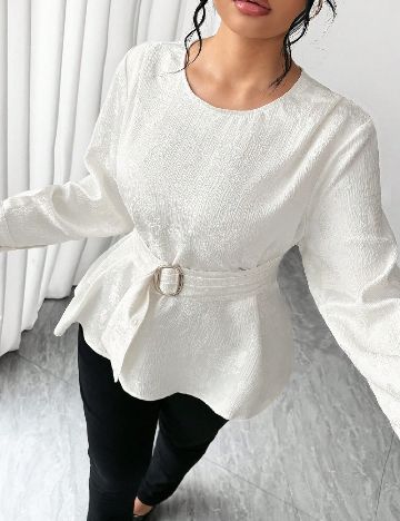 Bluza SHEIN CURVE, ecru