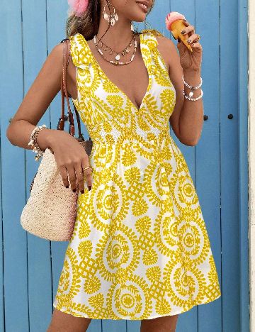 Rochie scurta SHEIN, galben